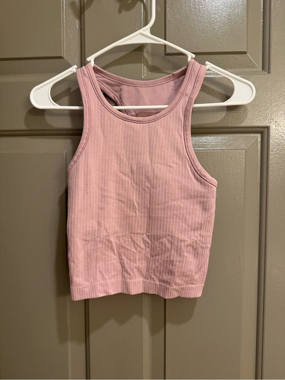 Ribbed Mauve Tank Top Lululemon Crop